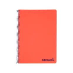 Bloc Liderpapel Din A4 wonder cuadrícula 4mm tapa polipropileno 90 gr color rojo.