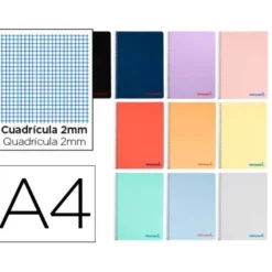 Bloc Liderpapel DIN A4 wonder 80 hojas milimetrado 2mm con margen tapa plástico 90 gr color “no se puede elegir”