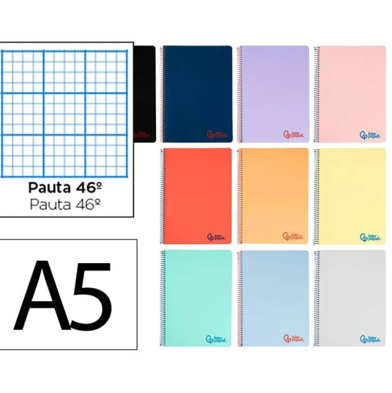 Bloc Liderpapel DIN A5 wonder rayado n.46 80 hojas tapa plástico 90gr color “no se puede elegir”