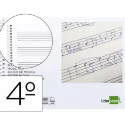 Bloc musica Liderpapel cuarto apaisado interlineado 4mm