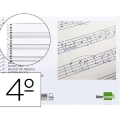 Bloc musica Liderpapel Cuarto interlineado 2,5mm