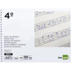 Bloc musica Liderpapel Cuarto interlineado 2,5mm