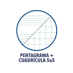 Bloc Musica Oxford DIN A4 24 hojas 90 gr Pentagrama Interlineado 2 mm+ cuadricula 5mm