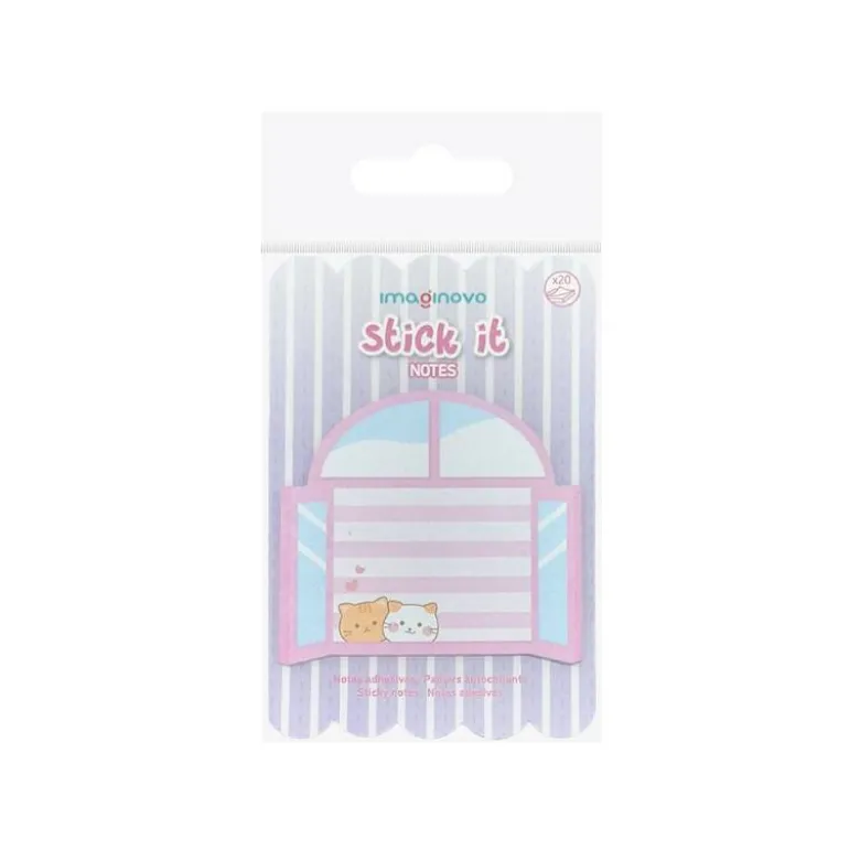 BLOC NOTAS ADHESIVAS IMAGINOVO MEOW 20 HOJAS VENTANA 70X70 MM