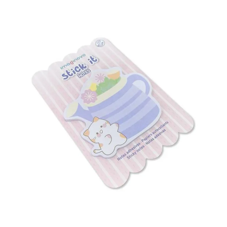 BLOC NOTAS ADHESIVAS IMAGINOVO MEOW 20 HOJAS FLORERO 70X70 MM
