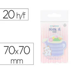 BLOC NOTAS ADHESIVAS IMAGINOVO MEOW 20 HOJAS FLORERO 70X70 MM
