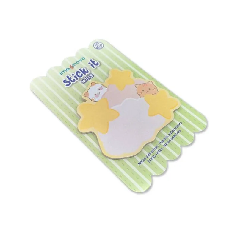 BLOC NOTAS ADHESIVAS IMAGINOVO MEOW 20 HOJAS NUBES 70X70 MM