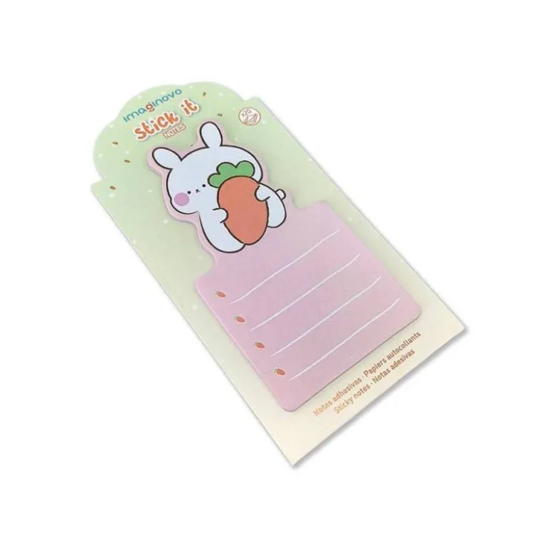 BLOC NOTAS ADHESIVAS IMAGINOVO BUNNY CON SOPORTE 20 HOJAS NARANJA 60X125 MM