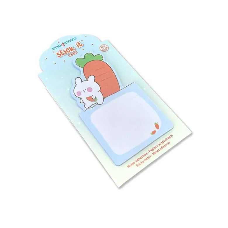 BLOC NOTAS ADHESIVAS IMAGINOVO BUNNY CON SOPORTE 20 HOJAS AZUL 60X125 MM