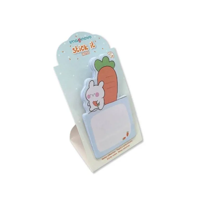 BLOC NOTAS ADHESIVAS IMAGINOVO BUNNY CON SOPORTE 20 HOJAS AZUL 60X125 MM