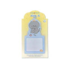 BLOC NOTAS ADHESIVAS IMAGINOVO BUNNY CON SOPORTE 20 HOJAS GATO AZUL 60X125 MM