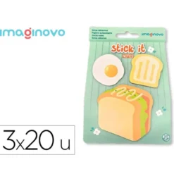 BLOC NOTAS ADHESIVAS IMAGINOVO FOODIES SANDWICH 20 HOJAS TAMAÑOS SURTIDOS