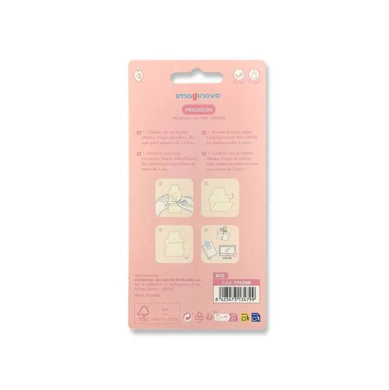 BLOC NOTAS ADHESIVAS IMAGINOVO LETTER CON MENSAJE TRASERO ELEFANTE 20 HOJAS 85X164 MM