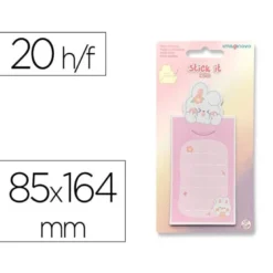 BLOC NOTAS ADHESIVAS IMAGINOVO LETTER CON MENSAJE TRASERO CONEJITO ROSA 20 HOJAS 85X164 MM