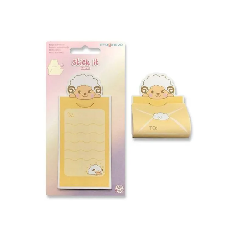BLOC NOTAS ADHESIVAS IMAGINOVO LETTER CON MENSAJE TRASERO CABRA 20 HOJAS 85X164 MM