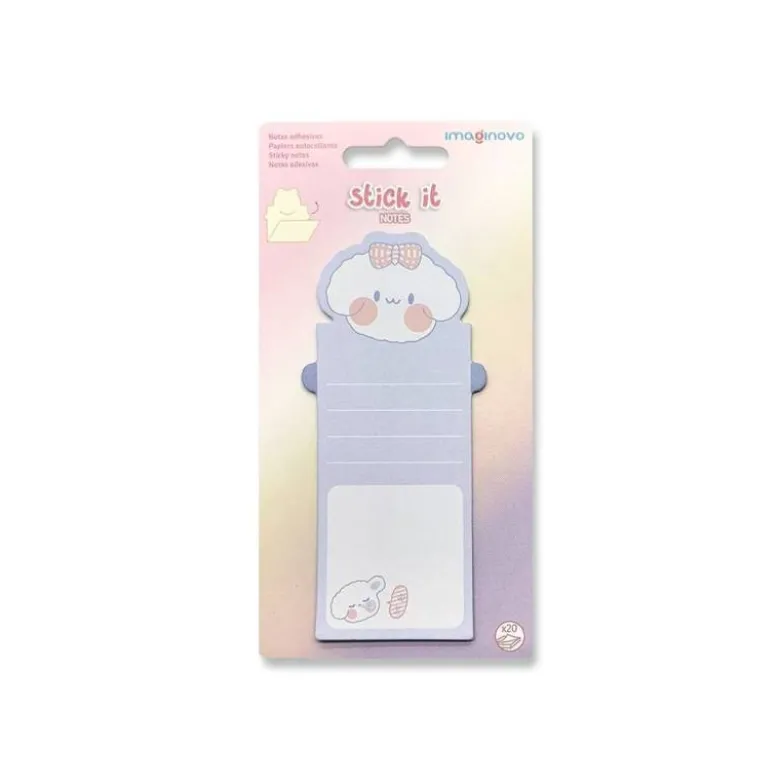 BLOC NOTAS ADHESIVAS IMAGINOVO LETTER CON MENSAJE TRASERO PERRO 20 HOJAS 85X164 MM