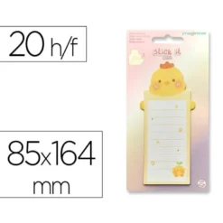 BLOC NOTAS ADHESIVAS IMAGINOVO LETTER CON MENSAJE TRASERO POLLITO 20 HOJAS 85X164 MM