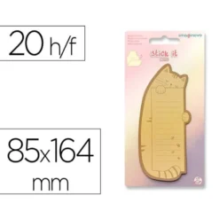BLOC NOTAS ADHESIVAS IMAGINOVO LETTER CON MENSAJE TRASERO GATO 20 HOJAS 85X164 MM