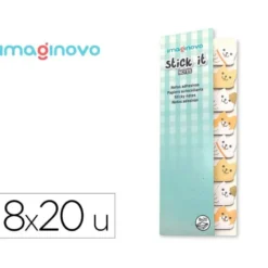BLOC NOTAS ADHESIVAS IMAGINOVO MARCAPAGINAS PERRITO 120 HOJAS 8X15X48 MM