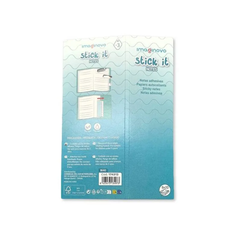 BLOC NOTAS ADHESIVAS IMAGINOVO MARCAPAGINAS PINGÜIN0 120 HOJAS 8X15X48 MM