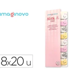 BLOC NOTAS ADHESIVAS IMAGINOVO MARCAPAGINAS CONEJO 120 HOJAS 8X15X48 MM