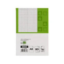 Bloc notas liderpapel cuadro 4mm a6 80 hojas 60g/m2 perforado