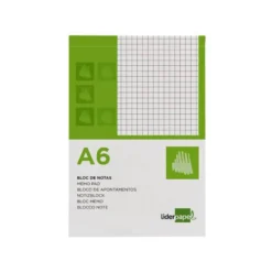 Bloc notas liderpapel cuadro 4mm a6 80 hojas 60g/m2 perforado