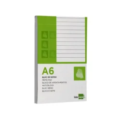 Bloc notas perforado Liderpapel Din A-6 apaisado 80 hojas rayado horizontal 7 mm
