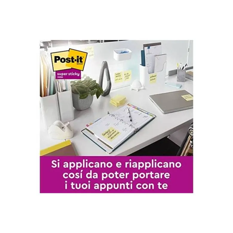Bloc notas quita y pon Post-it ® super sticky 76 x 127 mm amarillo