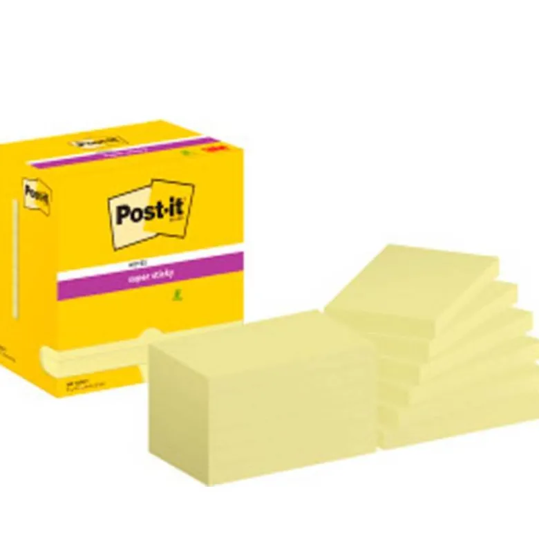 Bloc notas quita y pon Post-it ® super sticky 76 x 127 mm amarillo