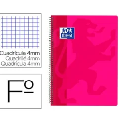Bloc Oxford Folio School Classic Cuadricula 4 mm 80 hojas color Fucsia