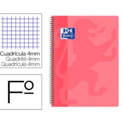 Bloc Oxford Folio School Classic Cuadricula 4 mm 80 hojas color Rosa