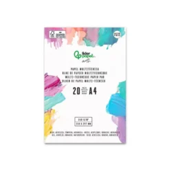 BLOC PAPEL MULTITECNICA LIDERPAPEL DIN A4 PARA ACRILICO OLEO Y GOUACHE 20 HOJAS GRAMAJE 260G/M2