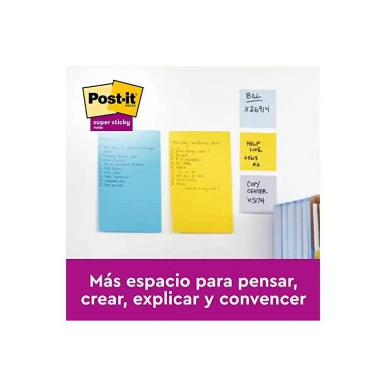 Bloc Quita y Pon Post-It ® Super Sticky 149X98 mm Colores Neon XXL