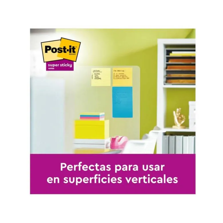 Bloc Quita y Pon Post-It ® Super Sticky 149X98 mm Colores Neon XXL