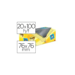Bloc Quita y Pon Post-It ® Super Sticky 76X76 mm Color Amarillo Canario