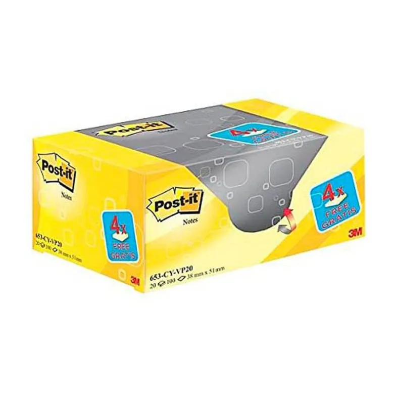 Bloc Quita y Pon Post-It ® Super Sticky 76x127 mm Color Amarillo Canario