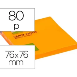 Bloc quita y pon Q-Connect 75x75mm color Naranja Neon