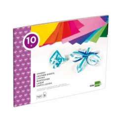 Bloc trabajos manuales liderpapel charol 240x315mm 10hojas colores surtidos " no se pueden elegir"