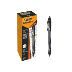 Bolígrafo Bic Gel-ocity Quick Dry Retráctil Punta Media 0,7 mm Color Negro
