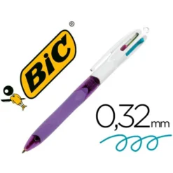 Bolígrafo marca Bic 4 colores Pastel 0,4 mm