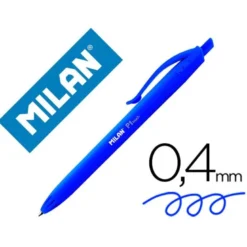 Bolígrafo retráctil milán P1 de color azul de 1 mm
