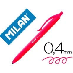 Bolígrafo retráctil milán P1 de color rojo 1 mm