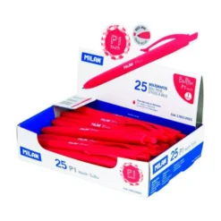 Bolígrafo retráctil milán P1 de color rojo 1 mm