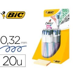 Boligrafo Bic 4 colores Shine 0,4 mm metalizado