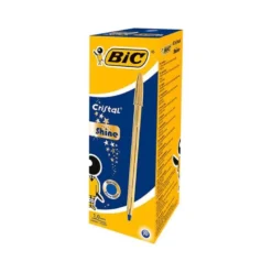Boligrafo Bic Cristal Celebration Oro 0,4 mm Tinta Azul