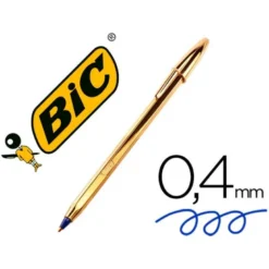 Boligrafo Bic Cristal Celebration Oro 0,4 mm Tinta Azul