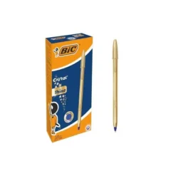 Boligrafo Bic Cristal Celebration Oro 0,4 mm Tinta Azul