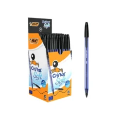 Boligrafo Bic Cristal soft color Negro punta de 1,2 mm
