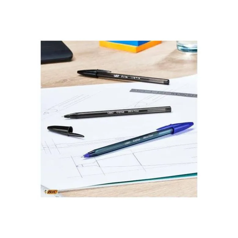 BOLIGRAFO BIC CRISTAL ULTRAFINE PUNTA FORMA AGUJA 0,7 MM NEGRO